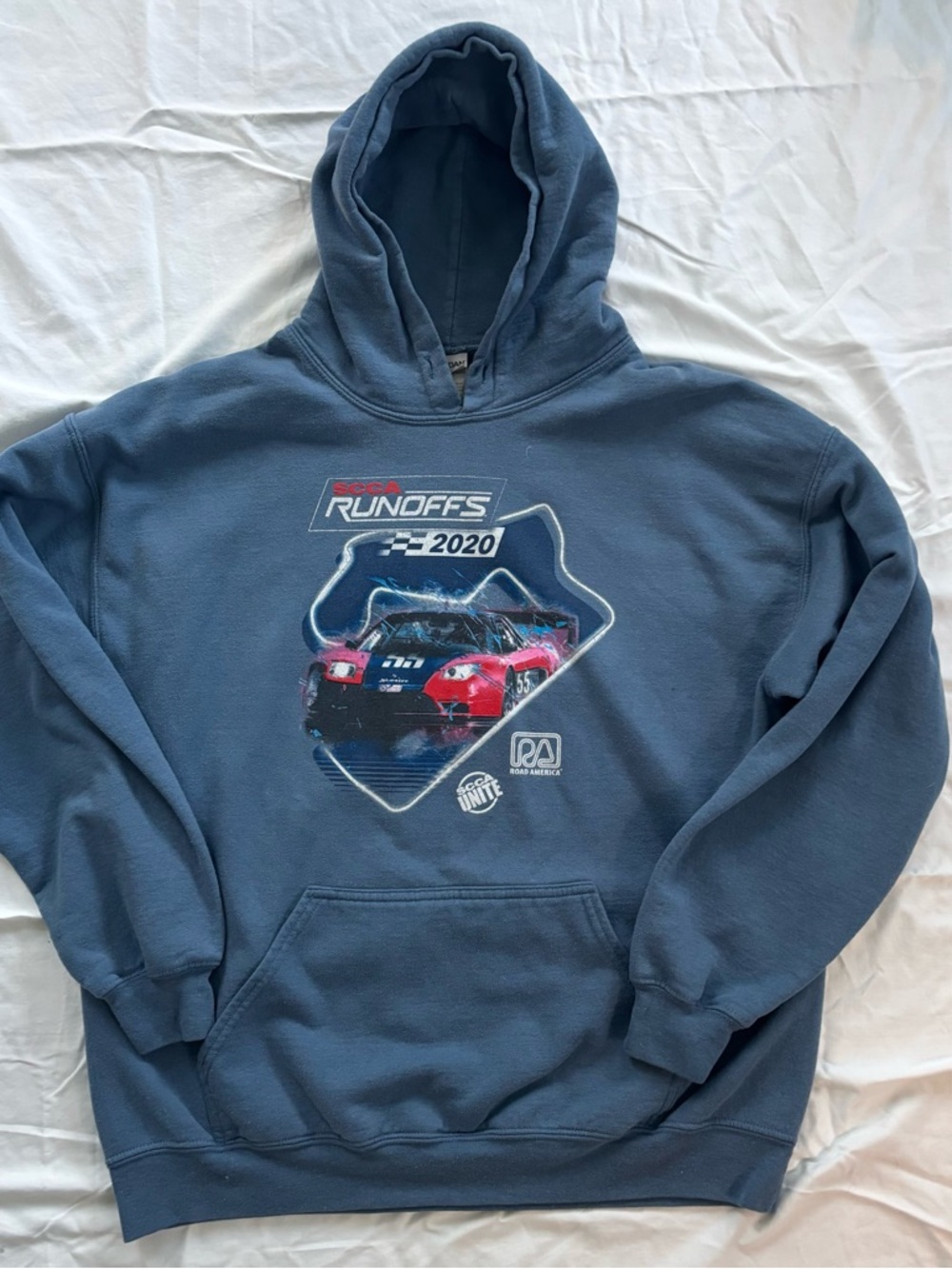 Blue 'Runoffs 2020' Graphic Crewneck Hoodie